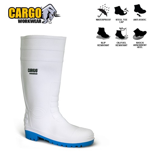 Cargo PVC Safety Wellies - White S4, SR, FO