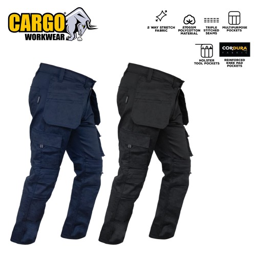 Cargo Indy Polycotton Stretch Workwear Trousers